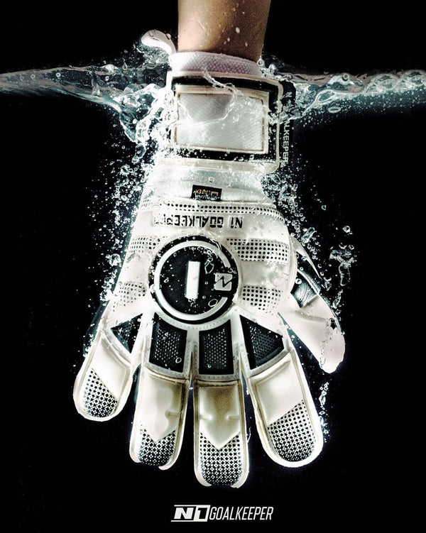 N1 goalkeeper gloves being washed by hand