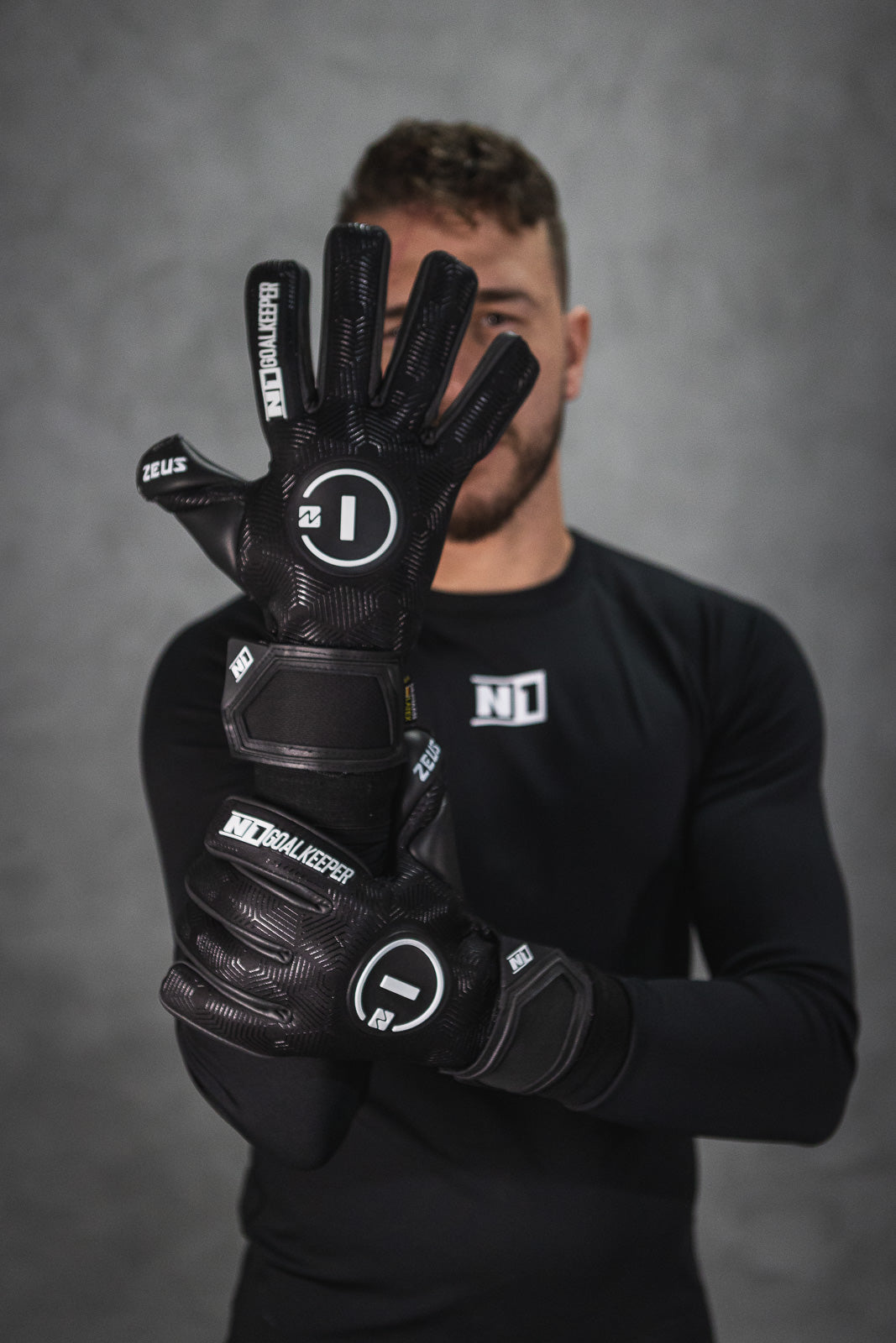 N1 Goalkeeper Zeus All Black UGT+ – N1 Goalkeeper Gloves USA
